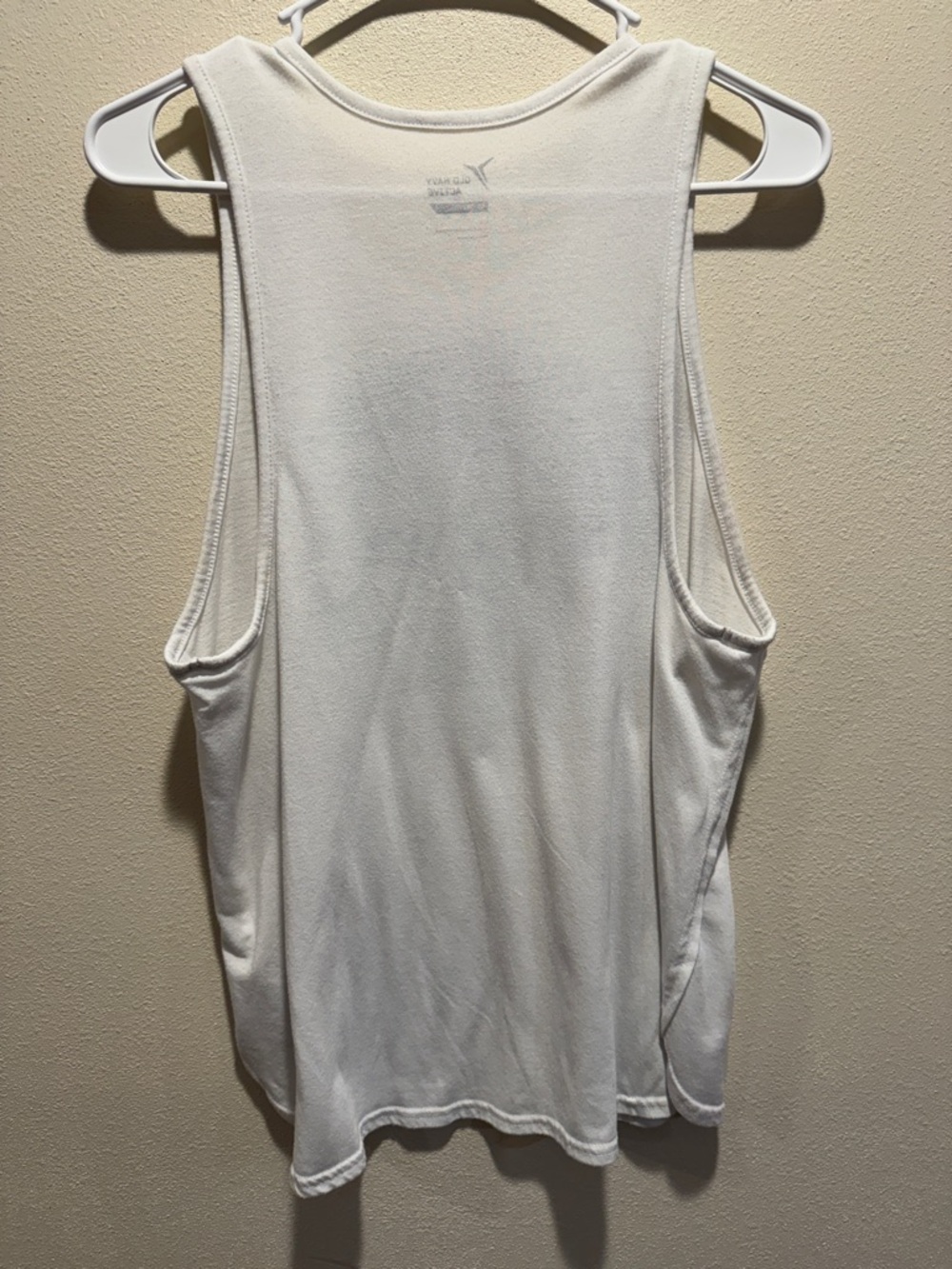 White Tank Top with Geometric Breathe Design - Picture 4 of 5